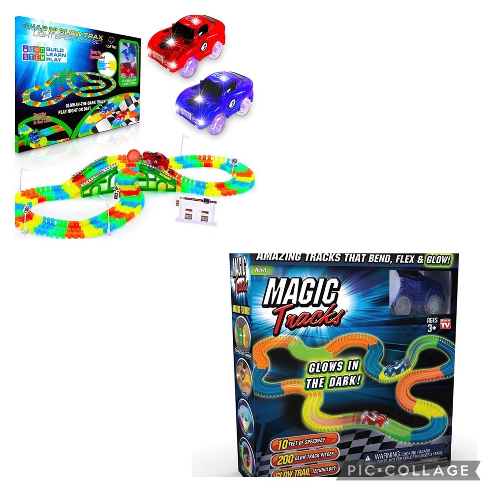 Light up/Glow Race buildable race car tracks